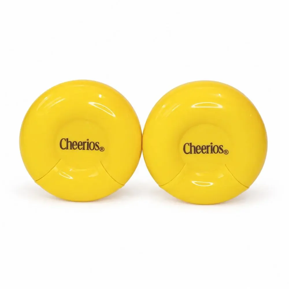 Cheerios Tot Yellow Plastic Snack Containers Flip-Top Lids Set of 2